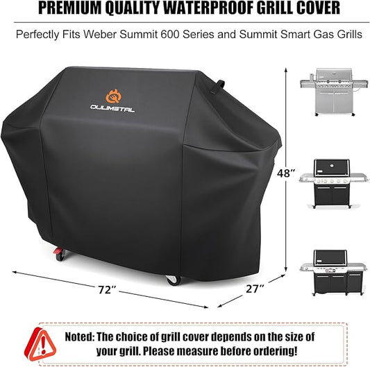 72 inch BBQ Grill Cover - 600D BBQ Cover for Outdoor Grill Heavy Duty and Waterproof,Large Barbecue Gas Grill Covers for Weber,Char-Broil,Nexgrill,Monument,Dyna-glo,Brinkmann and More