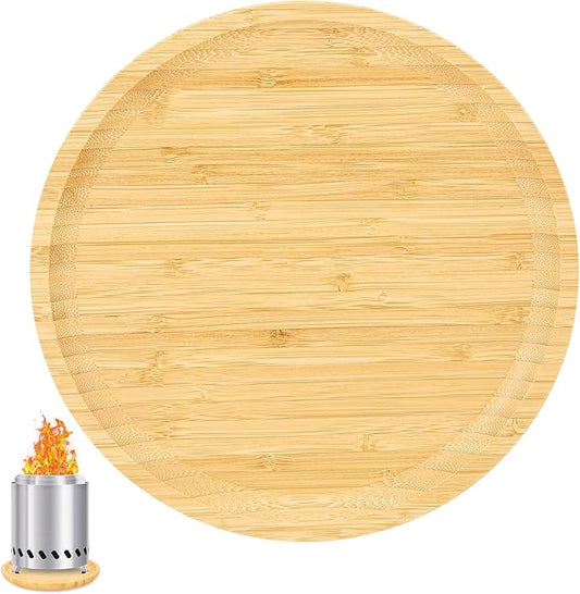KEESHA 8'' Fire Pit Mat for Solo Stove Mesa/XL Tabletop Fire Pit, Bamboo Heat Resistant for Solo Stove, Waterproof & Withstand High-Temperature for Table Top Protection