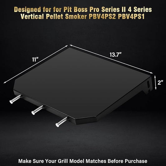 Side Shelf for Pit Boss PBV4PS2 PBV4PS1 Pro Series II 4 Vertical Pellet Smoker Shelf for Pit Boss 10739 1077 Smoker Accessories Foldable Grill Side Table BBQ Prep with Hooks