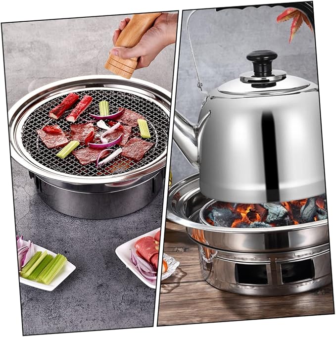 Totority Stainless Steel Korean Barbecue Oven Portable Grill Charcoal Grill Stove Outdoor Mini Bbq Stove