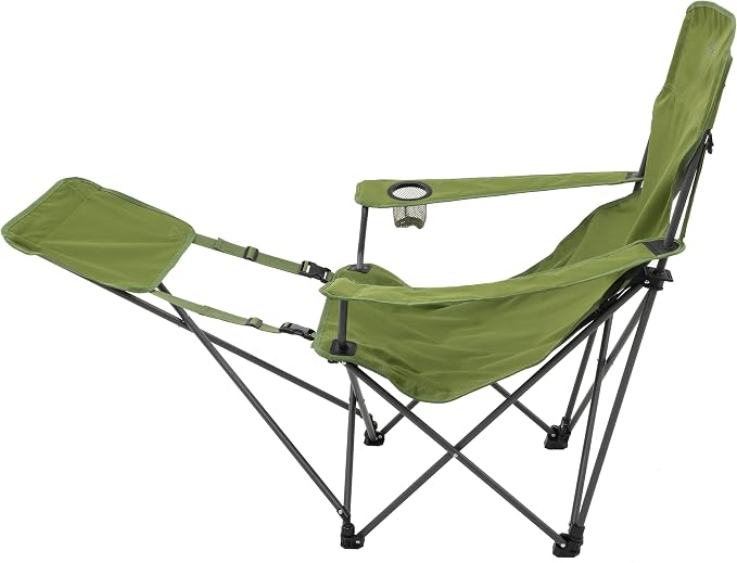 ALPS Mountaineering Escape Lounge Camping Chairs for Adults with Footrest and Adjustable Armrests, Sturdy Steel Frame, Compact Foldable Design, and Carry Bag
