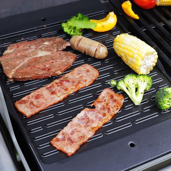 7566 Cast Iron Griddle for Weber Genesis 300 Series Gas Grill, Replacement for Weber Genesis 300 Series E-310 E-320 E-330 S-310 S-320 S-330 EP-310 EP-320 EP-330 CEP-310 CEP-330 ESP-310