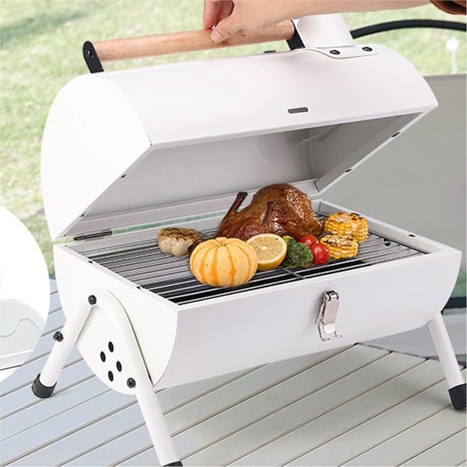 Portable Charcoal Barbecue Grill for Outdoor Backyard and Patio, Simple Chimney Stove, Perfect for Family Gatherings and Summer Cookouts, Easy to Use Barbecue Tools