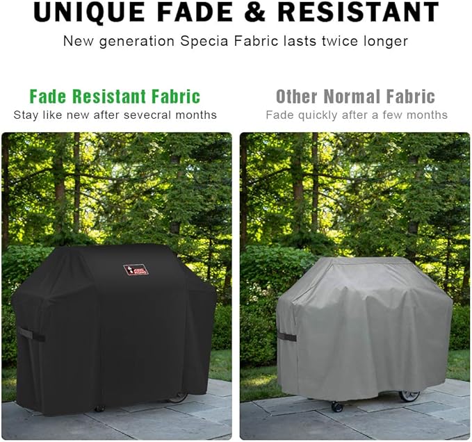 Kingkong Grill Cover 7130 Premium Outdoor Cover for Weber Genesis II 3 Burner & Genesis 300 Series Grill and Genesis II LX 300 Series Gas Grill Including Stainless Steel Meat Fork, Spatula and Tongs