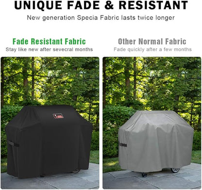 Kingkong Grill Cover 7130 Premium Outdoor Cover for Weber Genesis II 3 Burner & Genesis 300 Series Grill and Genesis II LX 300 Series Gas Grill Including Stainless Steel Meat Fork, Spatula and Tongs