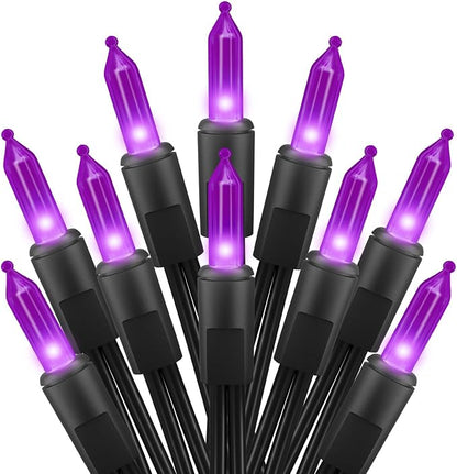 Brightown Purple Halloween Mini Lights, 50 Count 10 Feet Mini String Lights | Incandescent Bulb, Connectable Halloween Light for Haunted House Ghost Party Holiday Window Indoor Outdoor Decoration