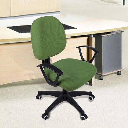 Smiry Office Computer Chair Covers for Desk Rotating Chair Protector | Stretch Jacquard Removable Washable Universal Slipcovers, Seat + Backrest Cover, Olive Green