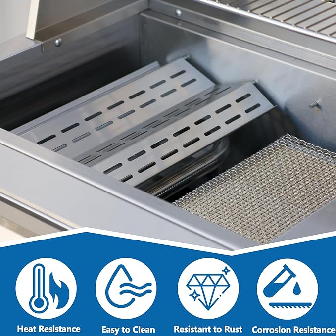 SafBbcue Flavor Tray for IRBQ 30/42 Grills, Heat Plates Flame Tamer for Solaire AGBQ 30/42 Grill, 2 Pack Stainless Steel Replacement Parts for Solaire Grill(SOL-6004R)