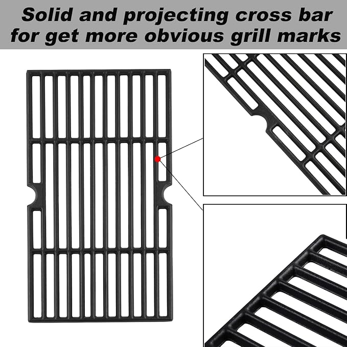 DGF510SBP Grill Grates Replacement Parts for Dyna Glo DGF510SSP DGF510SSP-D BHG Gas Grill Parts BH15-101-099-02 GBC1462W BH13-101-099-01 BY15-101-001-02 Backyard Grill Cooking Grates Cast Iron Grids