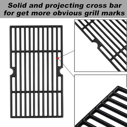 DGF510SBP Grill Grates Replacement Parts for Dyna Glo DGF510SSP DGF510SSP-D BHG Gas Grill Parts BH15-101-099-02 GBC1462W BH13-101-099-01 BY15-101-001-02 Backyard Grill Cooking Grates Cast Iron Grids