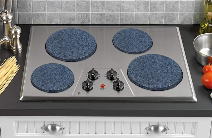 Burner Covers for Electric Stove by Reston Lloyd Decorative, Set of 4, Black Granite