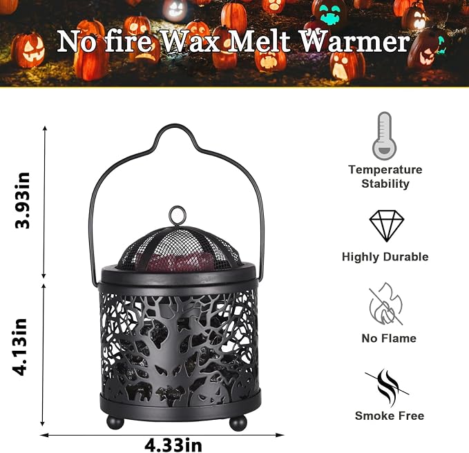Dicimi Halloween Wax Melt Warmer – 3-in-1 Candle Warmer Lamp for Scented Wax, Wax Melter & Beverage Warmer, Flameless & Energy-Saving, Unique Scentsy Wax Warmer Alternative, Gifts for Friend
