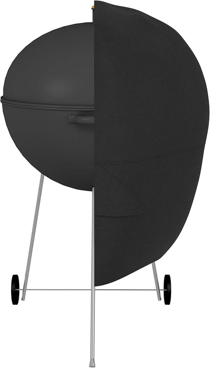 Amazon Basics Waterproof Weather Resistant Grill Cover for Outdoor Charcoal Kettle BBQ, All Weather Protection, Secure Straps, 28"L x 28"W x 38"H, Black