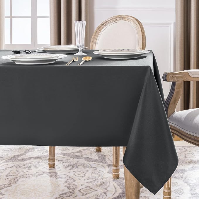 Softalker Rectangle Tablecloth, Waterproof Table Cloths Wrinkle Free Fabric Washable Polyester Table Cover for Dining Tables Party Outdoor Camping Parties Buffet - 70 x 120 inch, Grey