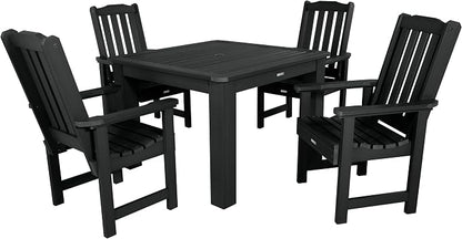 highwood Lehigh 5-Piece Square Dining Set, 42-Inch, Height, Black