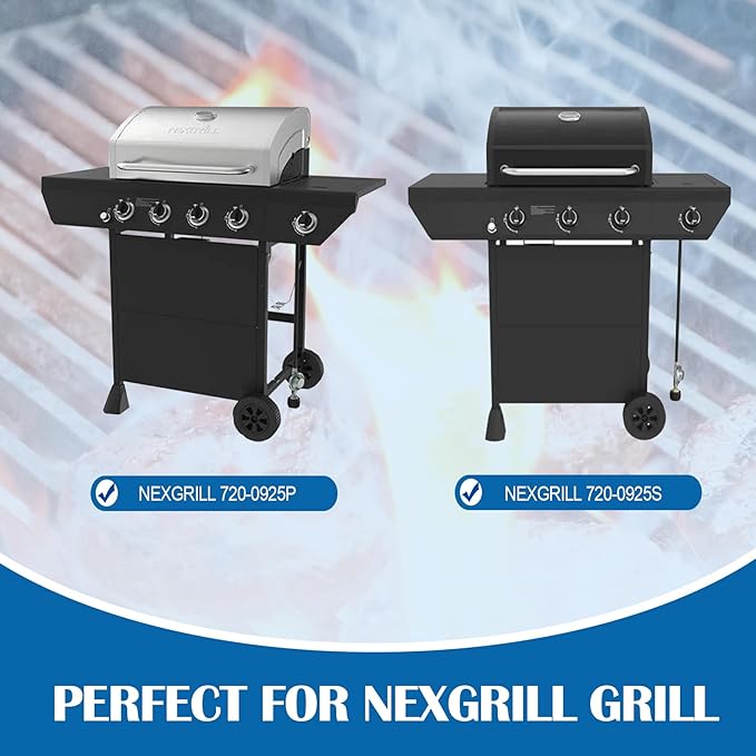 SafBbcue Grill Parts Kit for Nexgrill 720-0925P 720-0925 Replacement Parts 4 Burner, Grill Grates for Nexgrill 4 Burner 720-0925 Cast Iron, Porcelain Steel Grill Heat Plates for Nexgrill 720-0925P
