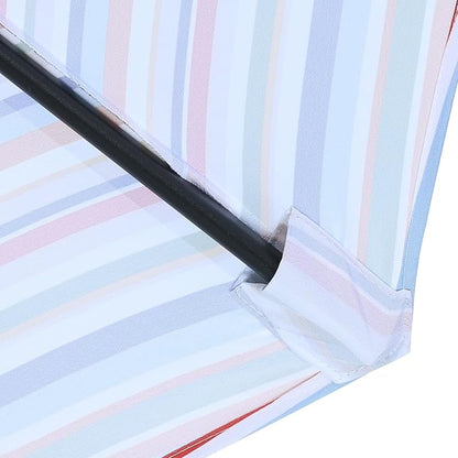 MASTERCANOPY Patio Umbrella 9 ft Replacement Canopy for 8 Ribs-Red and Green Stripes Canopy Only