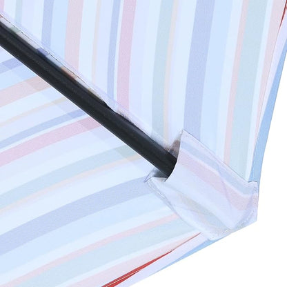 MASTERCANOPY Patio Umbrella 10 ft Replacement Canopy for 8 Ribs-Red&Green Stripe Canopy Only
