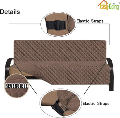 Easy-Going Reversible Couch Cover, Large Futon Sofa, Brown/Brown | Machine Washable Slipcover For Dogs, Water Resistant Furniture Mat For Living Room, Non-Slip Sofa Cover, Pet Friendly