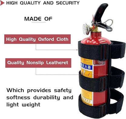 Car Roll Bar Fire Extinguisher Holder Replacement for Jeep Wrangler CJ YJ TJ LJ JK JKU JL JLU, Polaris Ranger RZR General RS1, Can Am Maverick X3 & More - Adjustable Extinguisher Mount Strap