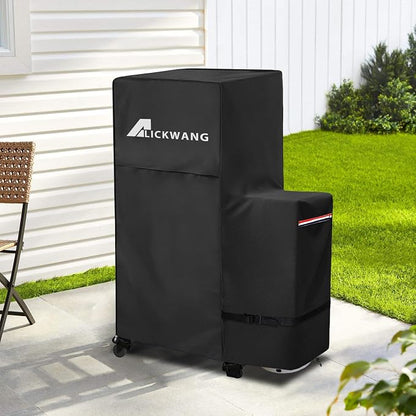 Smoker Cover,for Masterbuilt 40-inch Propane Gas and Pellet Vertical BBQ Smoker,Outdoor Heavy Duty 600D Waterproof Smoker Grill Cover,Fits MB20051316/MB20250118/MB21250118/MB21051416,Black