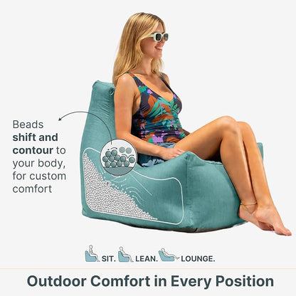 Jaxx Juniper Outdoor Bean Bag Patio Chair & Poolside Lounge, Granite