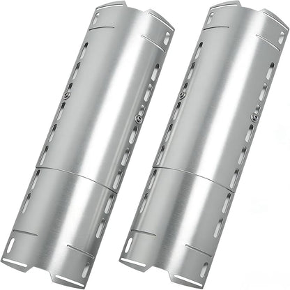Universal Adjustable Grill Heat Plates, Heat Tents, Flame Tamer Burner Covers, Heavy Duty Heat Plate Shield, Stainless Steel Grill Replacement Parts, Extends from 12" up to 18" L, 2 Pack