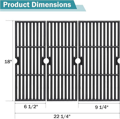 Criditpid 18 Inch Grill Grates for Charbroil Performance 463376519 Replacement Parts, Cast Iron Cooking Grid for Char-Broil 463377319, 463376419, 463376319, G470-0002-W1, G470-0003-W1, G321-0005-W1