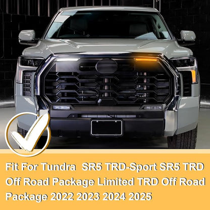 Led Grille Lights bar for 2022-2026 Toyota Tundra TrdSport Off-road | Daytime Running Drl Grills led Bar Turn Signal Light For Tundra trd assembly accessories