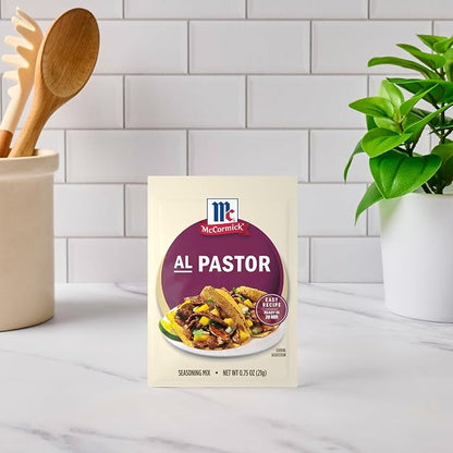 McCormick Seasoning Mix, Al Pastor, Smoky, Tangy & Savory Al Pastor for Tacos, Rice Bowls & Burritos, Ready to Serve In 20 Minutes, 0.75 oz (Pack of 12)