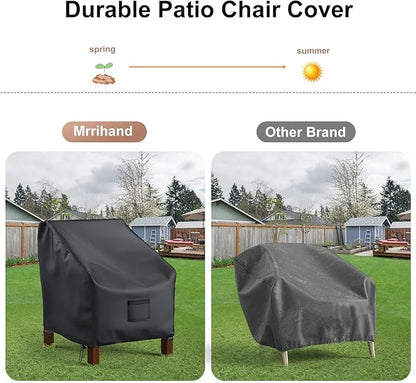 Patio Chair Covers Waterproof, Mrrihand Lounge Deep Seat Cover, Heavy Duty Outdoor Lawn Patio Furniture Covers (37" W x 40" D x 30" H - 2 Pack)
