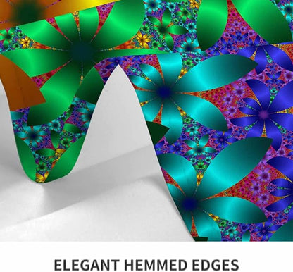 Tablecloth Tie Dye Table Cloth Rectangle Table 52 x 70 Inch Rainbow Spirals Flower Petals Kitchen Decorations for Home Dinner Party