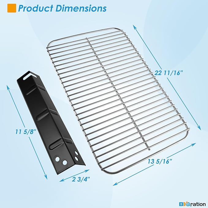 Grill Replacement Parts for 3-Burner Walmart Expert Grill 720-1049, Cooking Grate and Heat Plates Replacement Parts for Expert Grill Parts