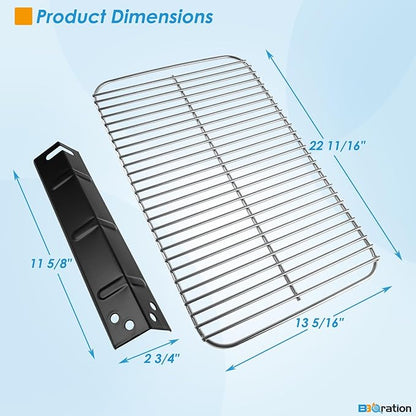 Grill Replacement Parts for 3-Burner Walmart Expert Grill 720-1049, Cooking Grate and Heat Plates Replacement Parts for Expert Grill Parts