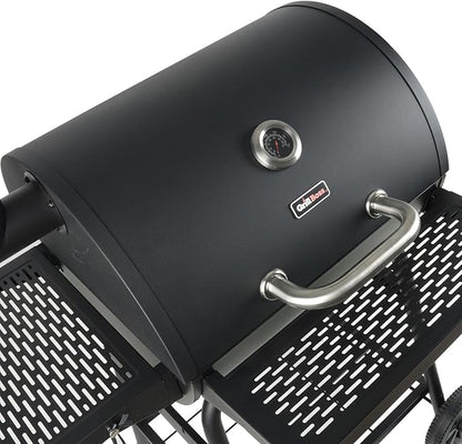 Grill Boss 23 Inch Charcoal Barrel Grill with Adjustable Grate, Large Cooking Area, Black