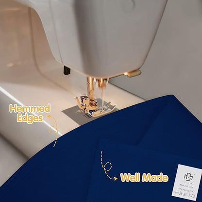 BRILLMAX 8 Pack Navy Blue Tablecloths 60x126 Inch for 8ft Rectangle Tables | 150 GSM Polyester Fabric, 15" Standard Drop, Water, Stain & Wrinkle Resistant Cloth Cover for Wedding Reception Banquet Party