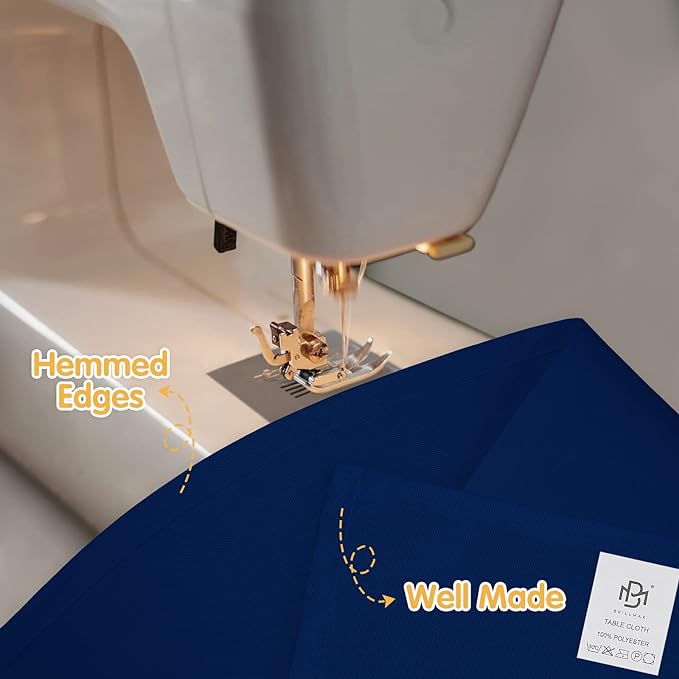 BRILLMAX 4 Pack Navy Blue Tablecloths 90x156 Inch for 8ft Rectangle Tables | 150 GSM Polyester Fabric, Floor Length Drop, Water, Stain & Wrinkle Resistant Cloth Cover for Wedding Reception Banquet Party