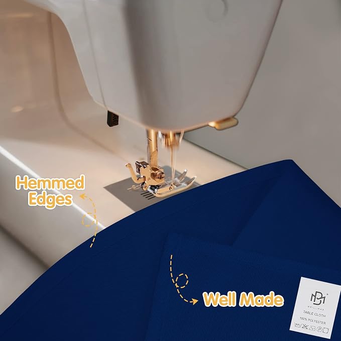 BRILLMAX 4 Pack Navy Blue Tablecloths 90x132 Inch for 6ft Rectangle Tables | 150 GSM Polyester Fabric, Floor Length Drop, Water, Stain & Wrinkle Resistant Cloth Cover for Wedding Reception Banquet Party