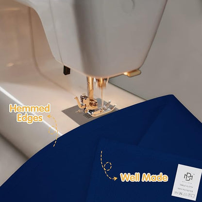 BRILLMAX 4 Pack Navy Blue Tablecloths 90x132 Inch for 6ft Rectangle Tables | 150 GSM Polyester Fabric, Floor Length Drop, Water, Stain & Wrinkle Resistant Cloth Cover for Wedding Reception Banquet Party