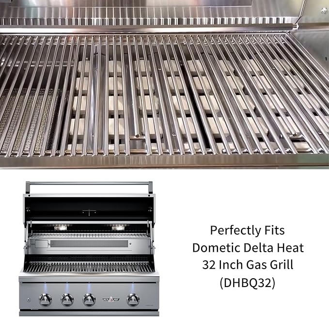 S23218-32Y Briquette Tray for Delta Heat 32 Inch Grill Replacement Parts for Delta Heat DHBQ32 DHBQ32G DHBQ32R/S DHBQ32R DHBQ32RS Ceramic Briquettes Tray with 20 Ceramic Briquettes