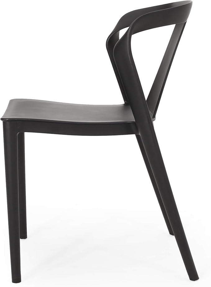 Christopher Knight Home Ianthe Outdoor Dining Chair (Set of 4), Black