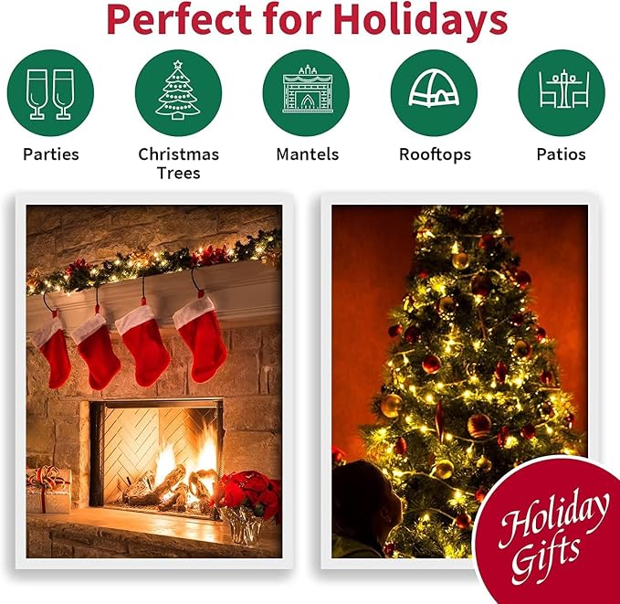 Clear Christmas String Lights, 150 Count 31.9Ft Incandescent Mini Bulb Lights, Green Wire Waterproof Indoor Outdoor String Lights for Xmas Tree, Garland, Wedding, Party & Holiday Decor