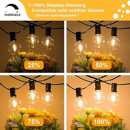Banord 100FT G40 Globe String Lights, 2700K LED Outdoor Patio Lights String with 50 Dimmable Shatterproof Bulbs, Waterproof Connectable Hanging Lights for Backyard Porch Balcony Party, E12 Socket Base