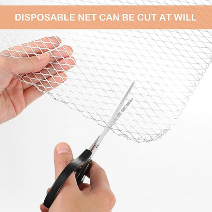 Luxshiny BBQ Grill Mesh Mat: 10Pcs Disposable Aluminum Grill Topper Broiler Net Pans Non-Stick Cooking Grid Grates Pad Baking Tools for Outdoor Camping Barbeque Picnics Backpacking Backyards