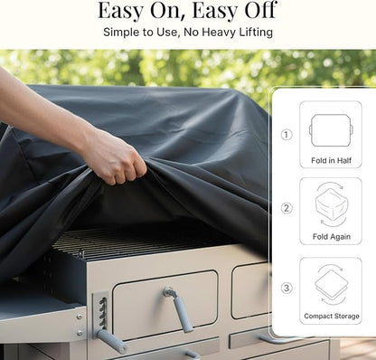iBirdie Outdoor Grills Cover 48 x 24 x 46 inch, fit 48, 47 Barbeque, Waterproof Weatherproof, 600D Heavy Duty Barbecue Cover, Compatible for 2, 3 Burners Gas BBQ