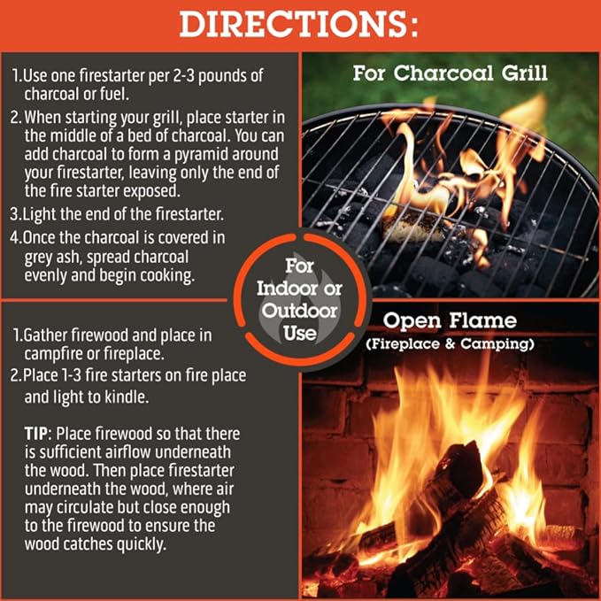 Camerons All Natural Fire Starters (1000 Pack)- Lightning Fast Hardwood Firelighters for Campfire, BBQ Charcoal Grill, Fire Pit & Indoor Fireplace - No Flare Up, Non-Toxic, Wood & Pellet Stove Starter