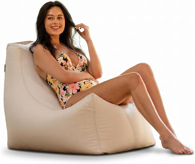 Jaxx Juniper Outdoor Bean Bag Patio Chair & Poolside Lounge, White