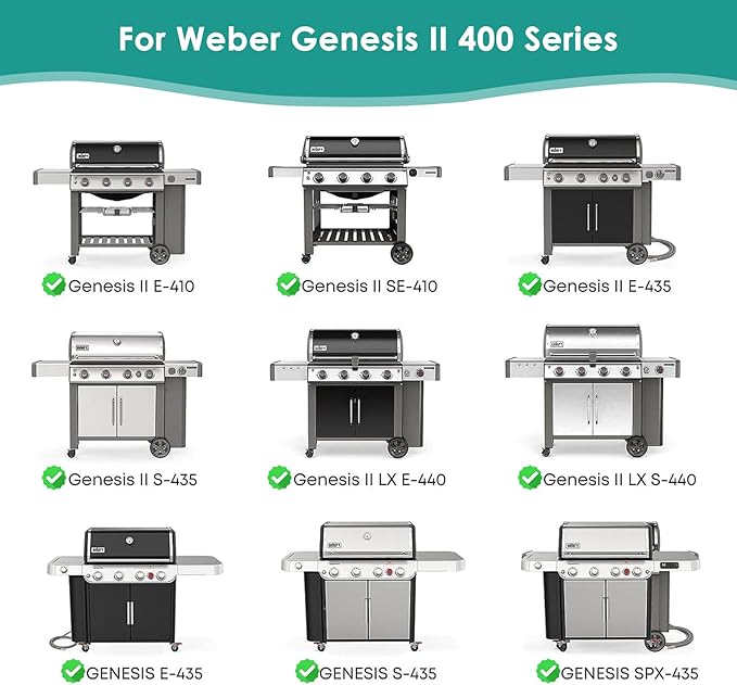 SafBbcue 6789 Full Size Griddle for Weber Genesis II 400 Griddle Insert Flat Top Grill Insert for Weber GS4 Genesis II 400 Grill Parts E410 S410 E435 S435 E440 Carbon Steel