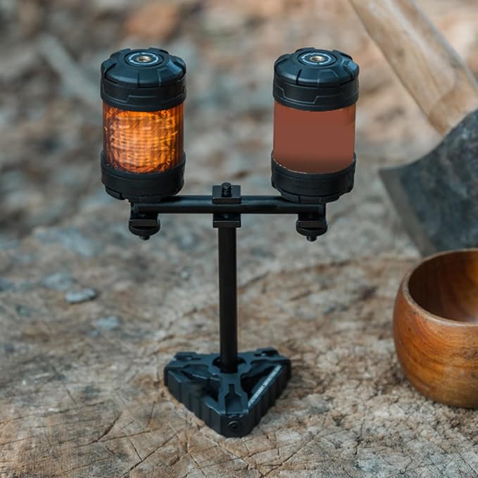 RiToEasysports Camping Lamp Stand, Aluminum Alloy Light Holder with Triangular Base for Hiking Backpacking Picnic Fishing Garden BBQ