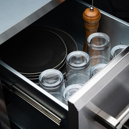 SPIRE Stainless Steel Built-in Vertical Triple Drawers, 6" H + 10" H + 10" H, Perfect for Outdoor Cooking & Kitchens, BBQ, & Grill Islands, 780-0016C